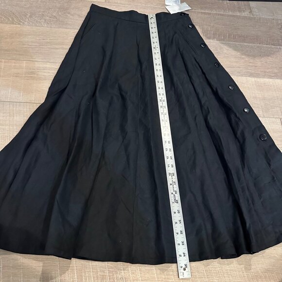 CW CLIFFORD & WILLS WOMENS BLACK LINEN MAXI SKIRT NEW 12 - Picture 4 of 9